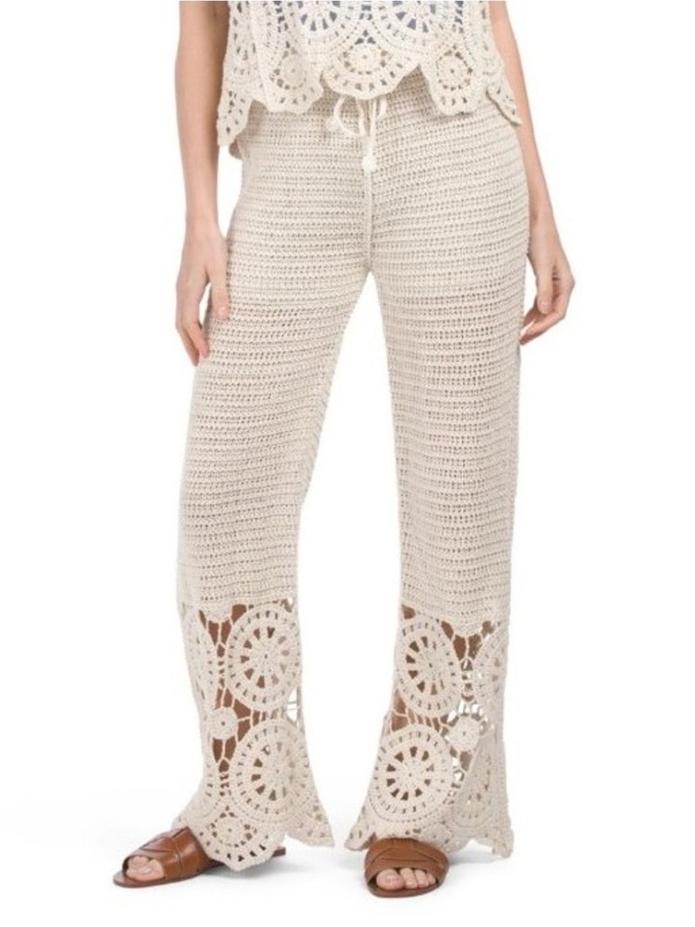 Solitaire Cream Crochet Bottom Pants